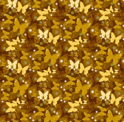 Behang Gele vlinders