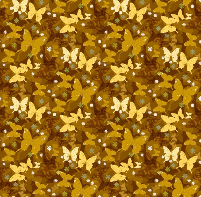 Behang Gele vlinders