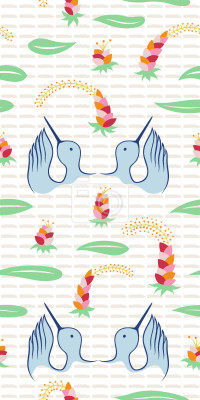 Behang Gelukkige Kraan