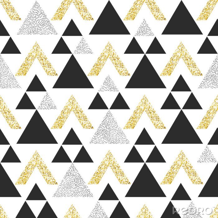 Behang Geometrisch gekleurde driehoeken