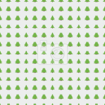 Behang Geometrisch groen naaldbos op een grijze achtergrond