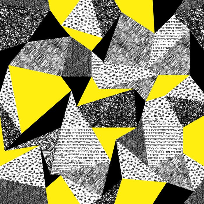 Behang Geometrisch patroon in retro stijl