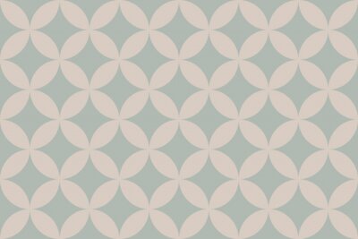 Behang Geometrisch patroon met cirkels retro