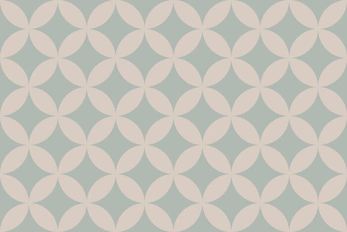 Behang Geometrisch patroon met cirkels retro