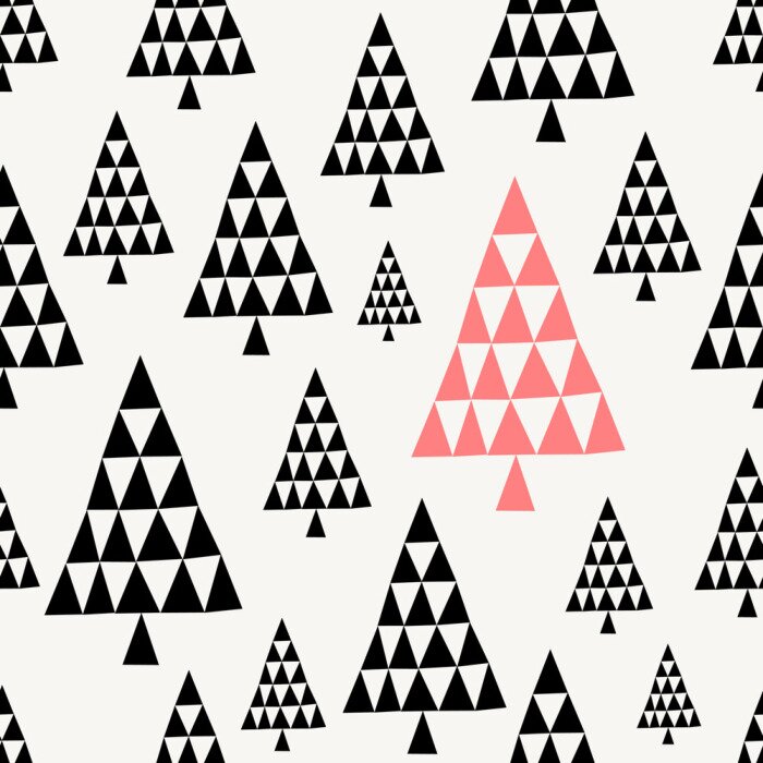 Behang Geometrische bomen in een abstract bos