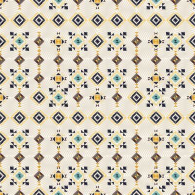 Behang Geometrische borduurstijl. Etnische naadloze patroon. Abstracte Azteekse achtergrond. Digitaal of inpakpapier. Goed voor web-, print- en textielontwerp. Boho sieraad vector.