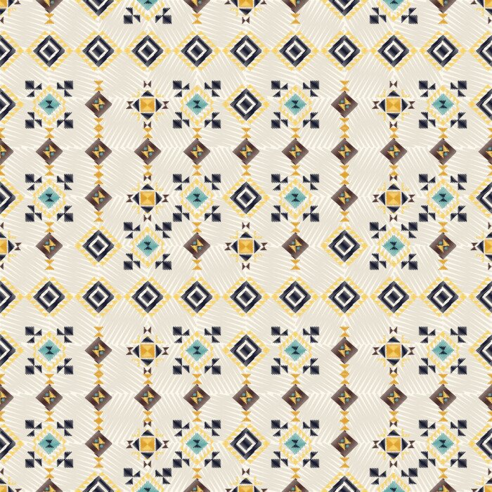 Behang Geometrische borduurstijl. Etnische naadloze patroon. Abstracte Azteekse achtergrond. Digitaal of inpakpapier. Goed voor web-, print- en textielontwerp. Boho sieraad vector.