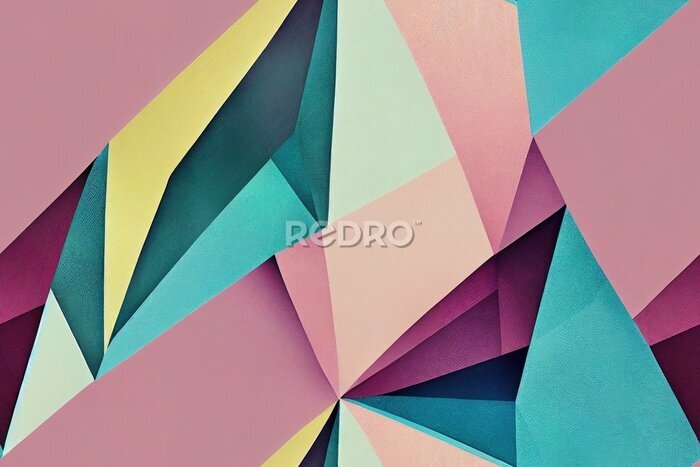 Behang Geometrische kleur abstractie