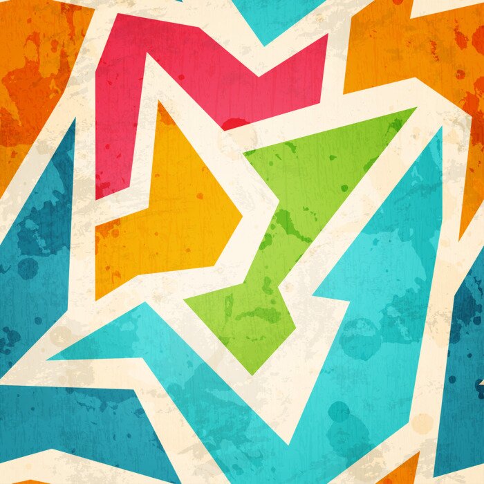 Behang Geometrische vintage kleurspatten