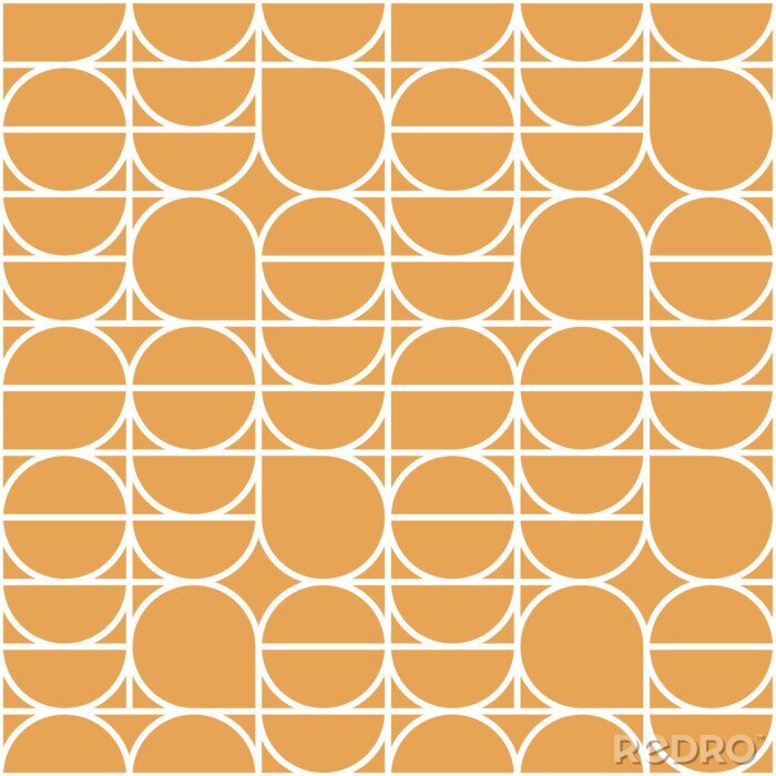 Behang Geometry minimalistic seamless pattern poster with simple shape and figure