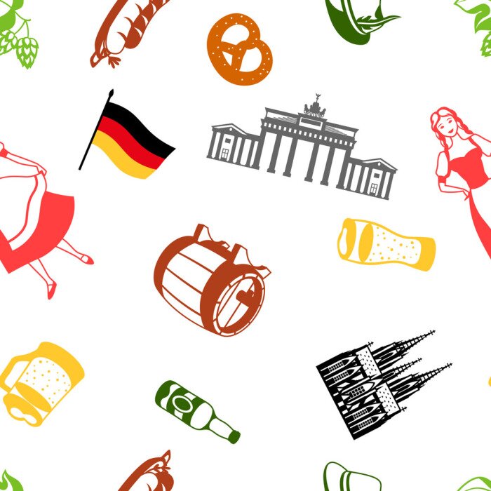 Behang German seamless pattern. Germany national traditional symbols.