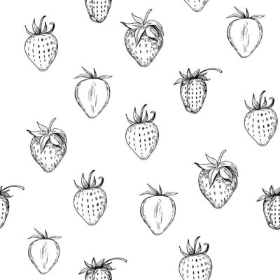 Behang Geschetste aardbeivruchten