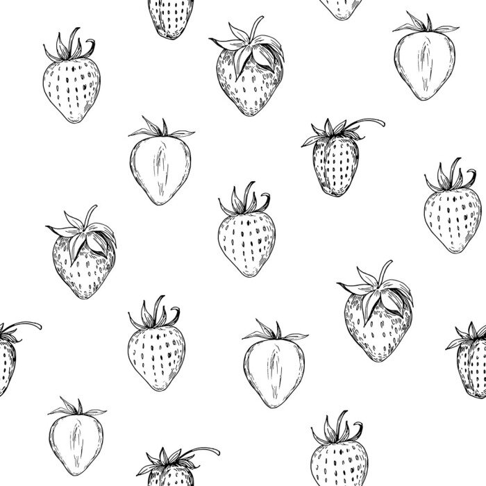 Behang Geschetste aardbeivruchten