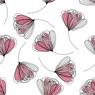 Behang Geschetste klaprozen