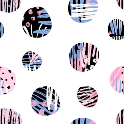 Behang Geschilderd dessin met stippen