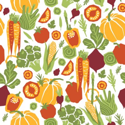 Behang Gezonde kleurrijke groenten op een witte achtergrond