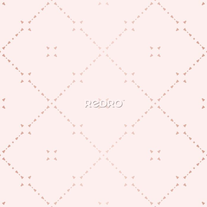 Behang Glam roségouden geometrie