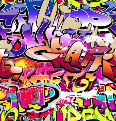 Graffiti-inscripties in verschillende kleuren