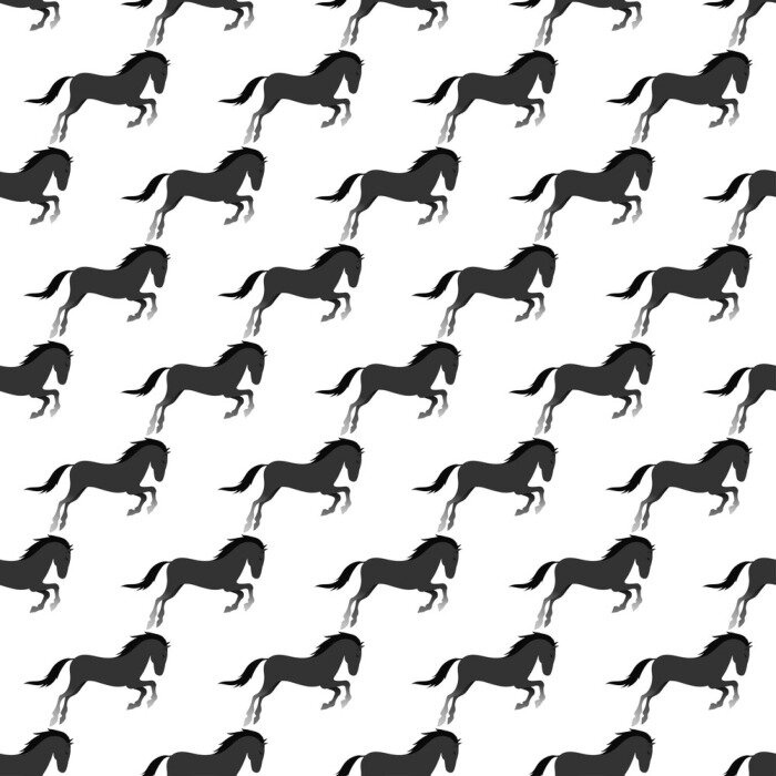 Behang Grafietpaarden in een sprong