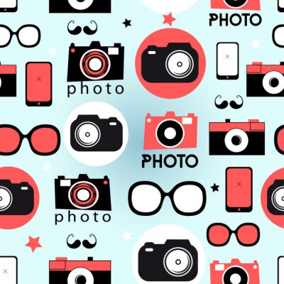 Behang Grafisch patroon camera