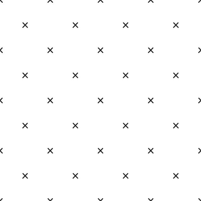 Behang Grafische kruisen op witte achtergrond