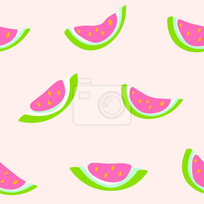 Behang Grafische watermeloenen op een lichtroze achtergrond