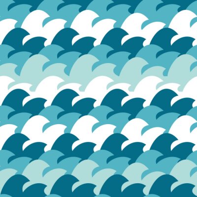 Behang Grafische zeegolven