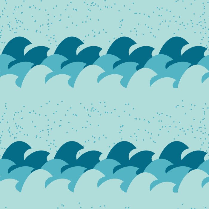 Behang Grafische zeegolven