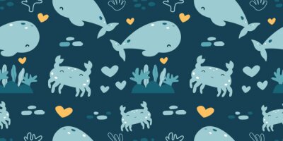 Behang Grappig leven in de onderwaterwereld