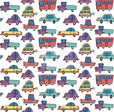 Behang Grappige auto's en bussen