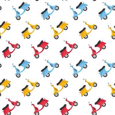 Behang Grappige scooters naadloze patroon achtergrond