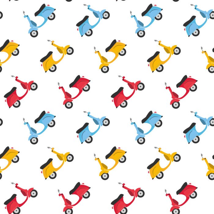 Behang Grappige scooters naadloze patroon achtergrond