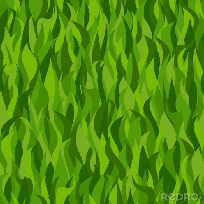 Behang Gras in verschillende tinten groen