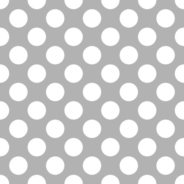 Behang Grijs patroon met witte erwten