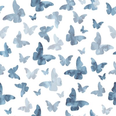 Behang Grijsblauwe kleine vlinders