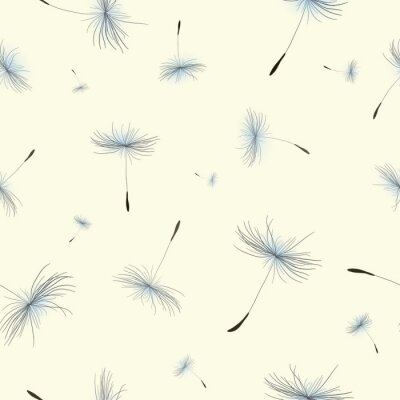 Behang Grijze paardebloemzaden realistische afbeeldingen