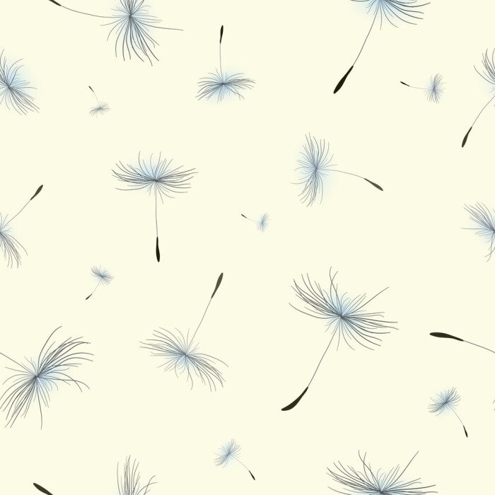 Behang Grijze paardebloemzaden realistische afbeeldingen