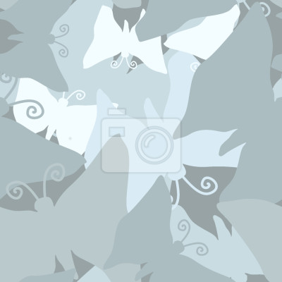 Behang Grijze vlinders boven op elkaar