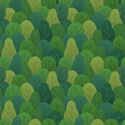 Behang Groen bospatroon voor kinderen