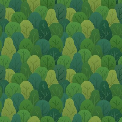 Behang Groen bospatroon voor kinderen