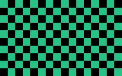 Behang Groen en zwart schaakbord