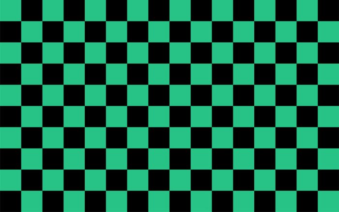 Behang Groen en zwart schaakbord