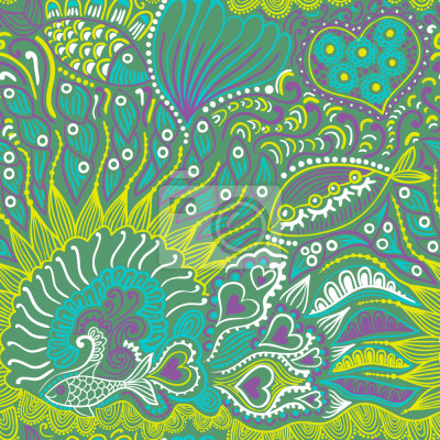 Behang Groen zeepanorama voor kinderen