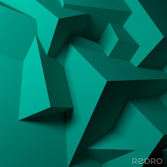 Behang Groene 3D-blokken