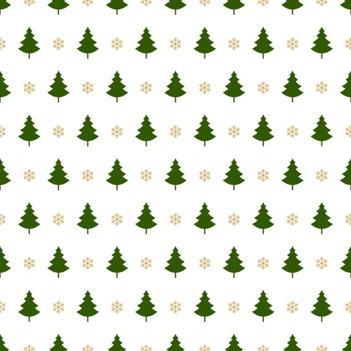 Behang Groene bomen met roze sneeuwvlokken