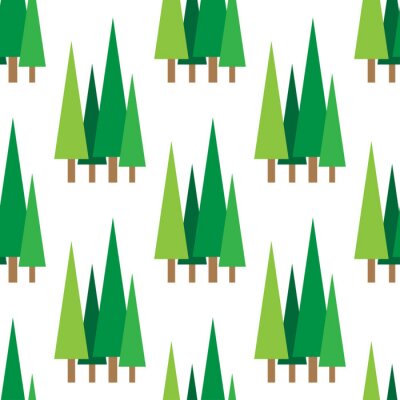 Behang Groene driehoekige sparren