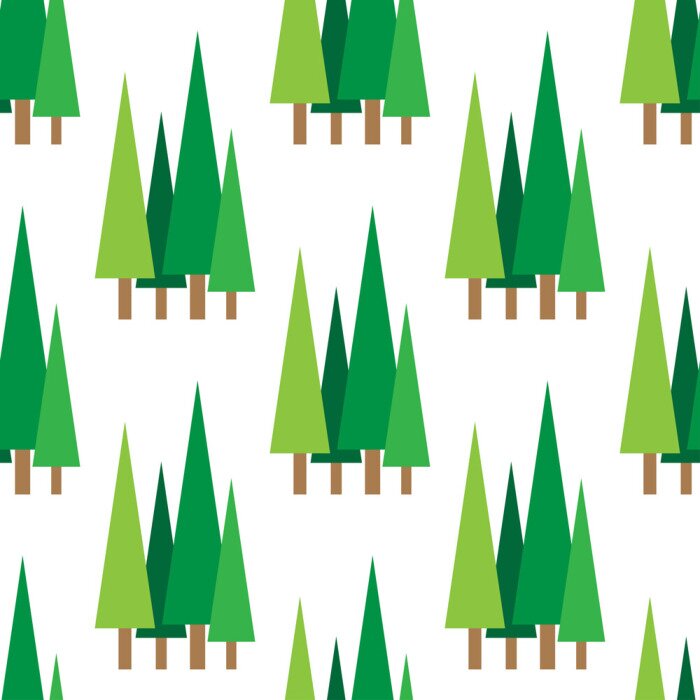 Behang Groene driehoekige sparren