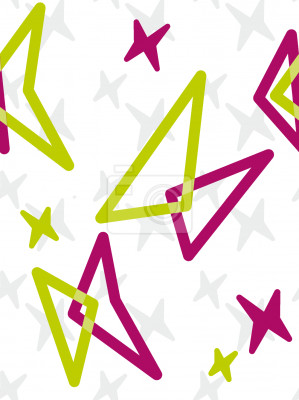 Behang Groene en roze geometrische vormen