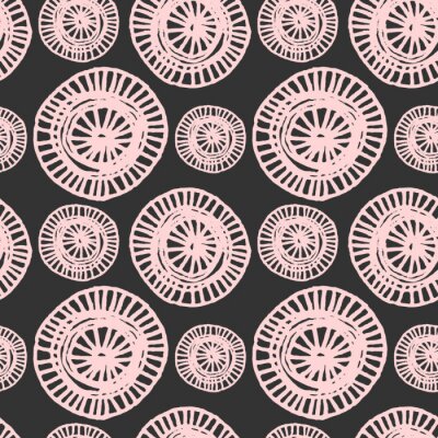 Behang Groot roze stippen patroon