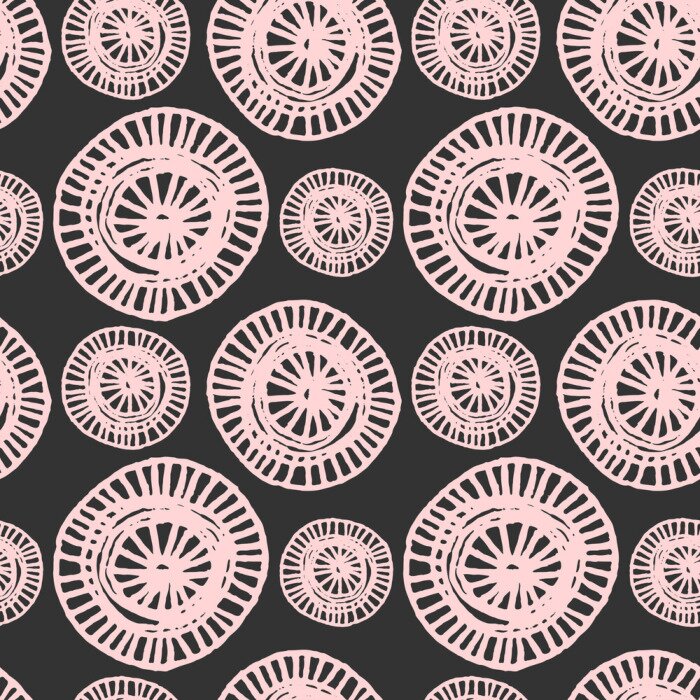 Behang Groot roze stippen patroon